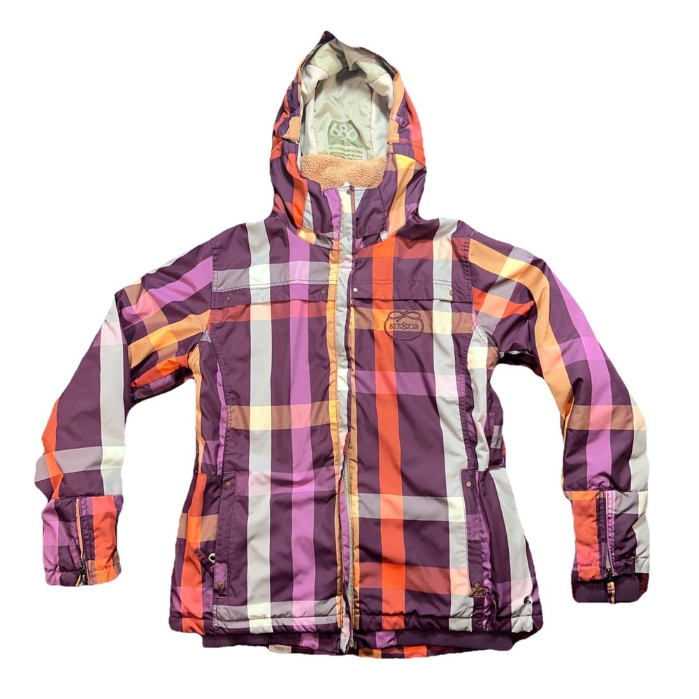 686 Infidry Reserved Snowboard Jacket Women Large Plaid
